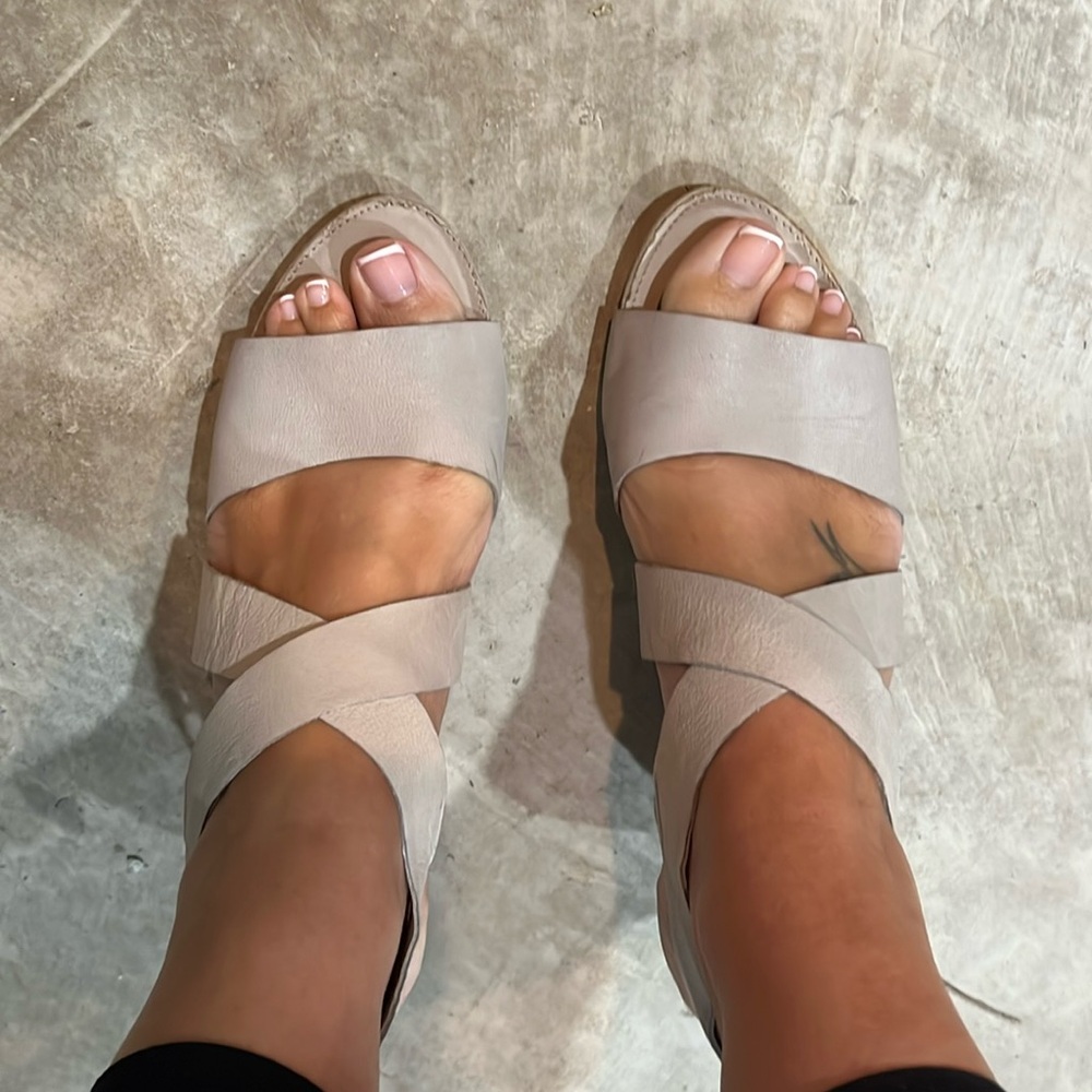 Franco Sarto Strappy Low Wedge Sandal